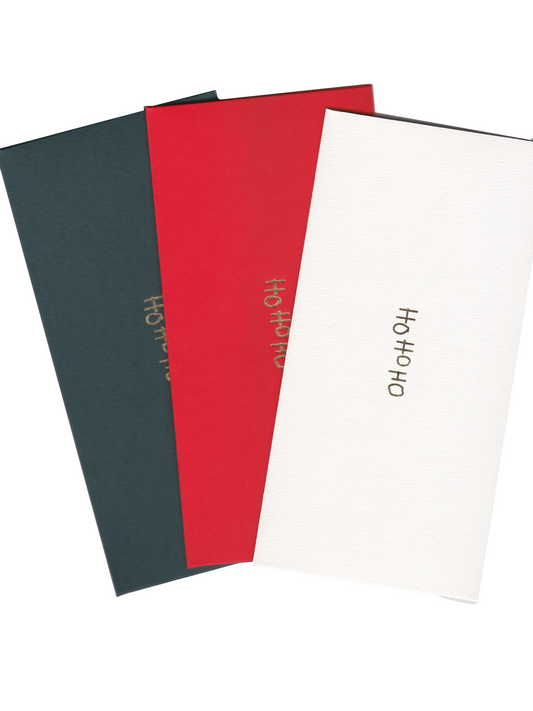 Dovanų vokas AW'25 Gold- Santa Red /aukštos kokybės folijavimas / HO HO HO