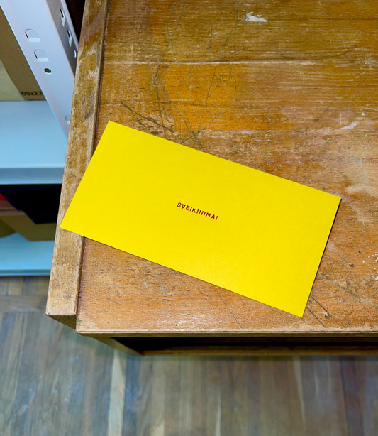 Dovanų vokas AW'24 RED YELLOW /aukštos kokybės folijavimas /