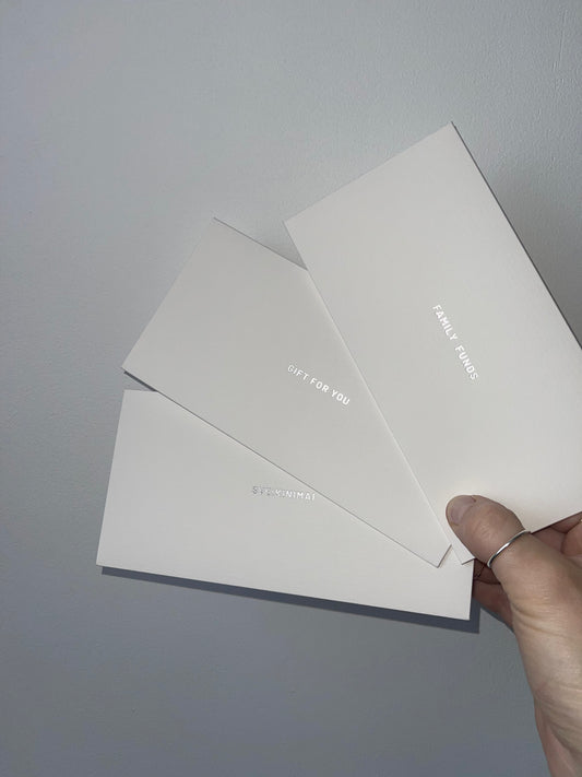 Dovanų vokas SS'23 SILVER WHITE /aukštos kokybės folijavimas /